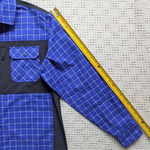 BURTON Brighton Performance Flannel Men's L Shirt in Cobalt Blue Performer Plaid - Picture 8 of 9